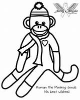 Monkey Coloring Sock Pages Printables Hop Printable Getcolorings Color Clipartmag Roman sketch template