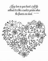Coloring Inspirational Quote Keep Pages Heart Printable Quotes Pdf Choose Board Color Printables sketch template