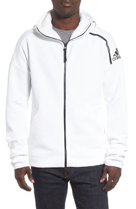 adidas originals mens zne fast release full zip hoodie white modesens