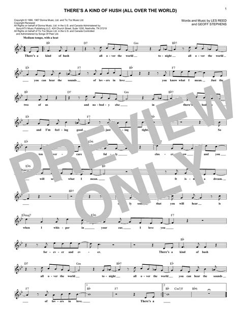there s a kind of hush all over the world sheet music herman s