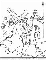 Cross Jesus Coloring Pages Meets Mother His Stations Kids Activities Catholic Ccd Bible Printables Kid sketch template