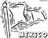 Flag Coloring Mexican Pages sketch template