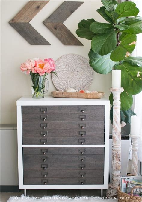 remodelaholic ikea hack kallax  flat file cabinet