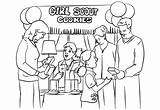 Girl Cookies Coloring Selling Scouts Brownie Pages Scout Printable Drawing Categories sketch template
