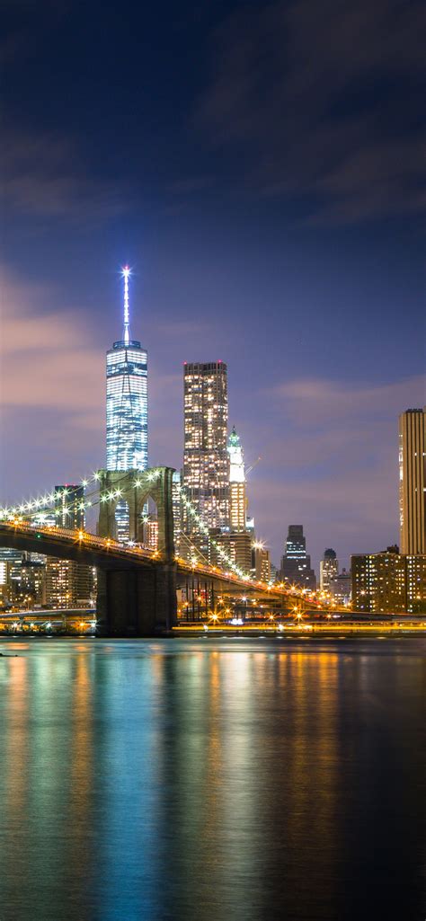 brooklyn bridge wallpaper   york cityscape city lights body