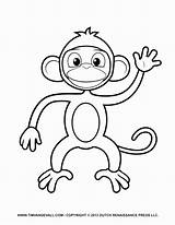 Monkey Coloring Pages Printable Cartoon Monkeys Clipart Cute Kids Clip Print Jumping Swinging Colouring Color Preschoolers Animal Bed Animals Enjoy sketch template