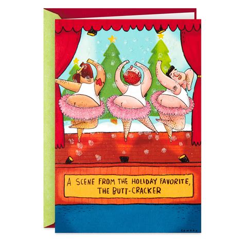 butt cracker ballet funny christmas card greeting cards hallmark