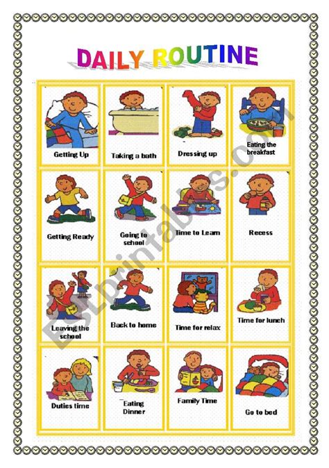 daily routine flashcards esl worksheet  ilona