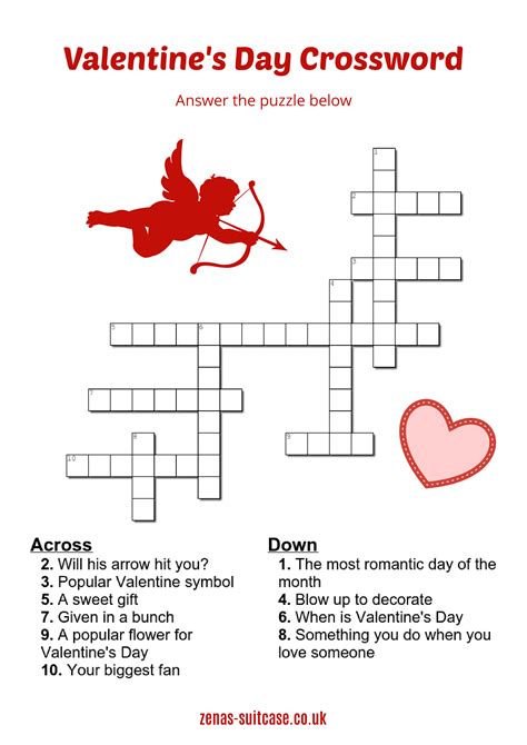 printable valentines day crossword puzzles crossword puzzles printable
