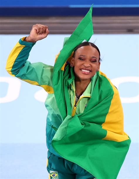 agathacrispies rebeca andrade of team brazil celebrates after winning