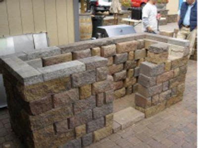 stone grill  outdoor living   build  pavers