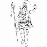 Shiva Brahma Vishnu sketch template
