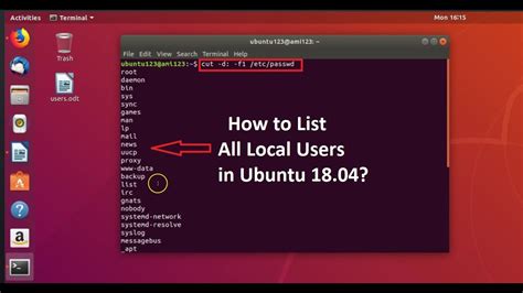 list  local users  ubuntu  youtube