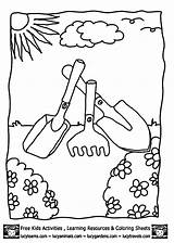 Coloring Pages Garden Tool Gardening Tools Kids Clipart Color Gardens Library Popular sketch template
