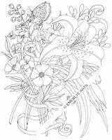 Coloring Adult Flowers Pages Lily Printable Book Flores Para Artigo Colorir Cynthia Choose Board Flower sketch template