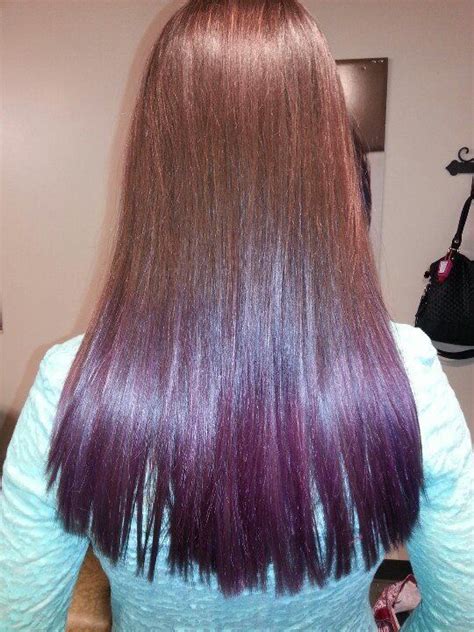 Brown Hair With Purple Dip Dye Dipped Hair Purple Brown Hair