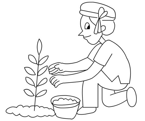 gardener drawing  getdrawings