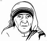 Teresa Mother Coloring Drawing Pages Outline Drawings People Sketch Easy Clip Clipart Template Cliparts Paul Cartoon Calcutta Line Calcuta Quotes sketch template