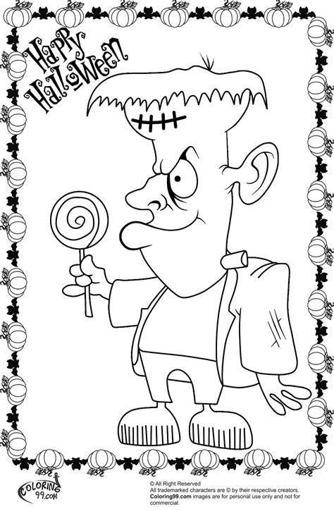 frankenstein halloween coloring pages team colors