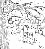 Graveyard Drawings Spooky Tattoo Pencil Tattoos Drawing Drawn Coloring Sketch Halloween Pages Sketches Graveyards Choose Board Bing Color sketch template