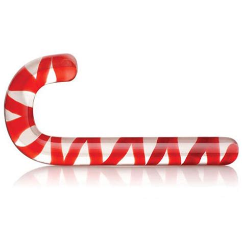 2 5x20cm Glass Crystal Dildo Red Candy Cane Pleasure Wand Anal Massager