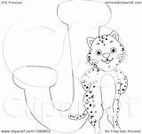 Jaguar Coloring Outlined Illustration Royalty Clipart Bnp Studio Vector sketch template