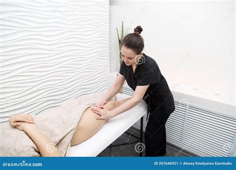 Session Of Massage Of Female Feet In Spa Salon Stock Image Image Of