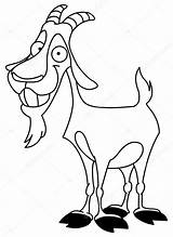 Goat Billy Drawing Outlined Stock Cartoon Illustration Cheerful Depositphotos Face Coloring Yayayoyo Surfnetkids Paintingvalley sketch template