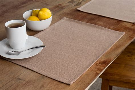 mainstays woven tan solid placemats polyester cotton blend