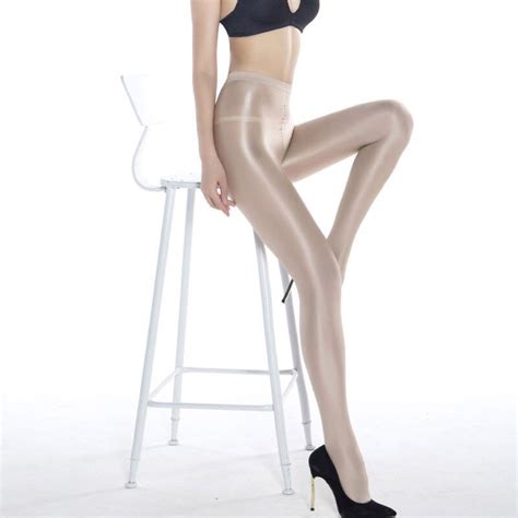 women high waist sexy oil shine glossy stocking body shaped pantyhose