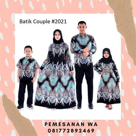 setelan model baju gamis batik couple keluarga sarimbit terbaru