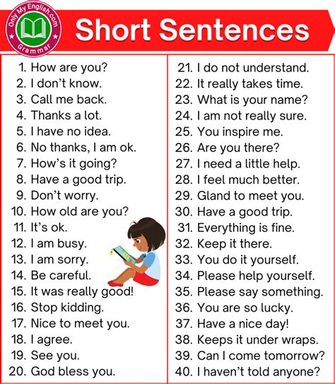 short sentences  english onlymyenglishcom