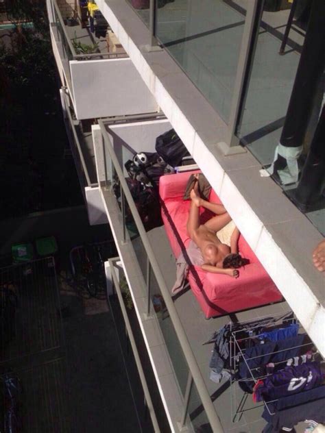 caught big titted neighbor on balcony sunbathing cunst