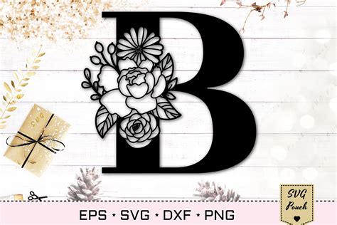 full alphabet floral monogram font initial svg  svgpouch thehungryjpeg