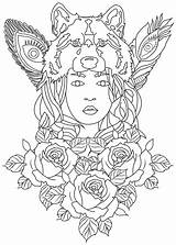 Coloriage Loup Colorare Adulti Pages Adult Mandala Adultos Wolf Coloriages Tete Disegno Adultes Justcolor Mandalas Thérapie Malbuch Erwachsene Plumes Difficiles sketch template