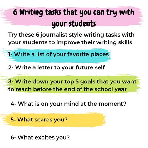 writing tasks       classroom writing tasks