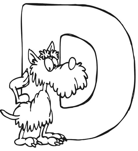 dog coloring page dog   letter