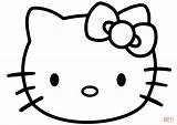 Coloring Kitty Hello Face Pages Printable Drawing sketch template