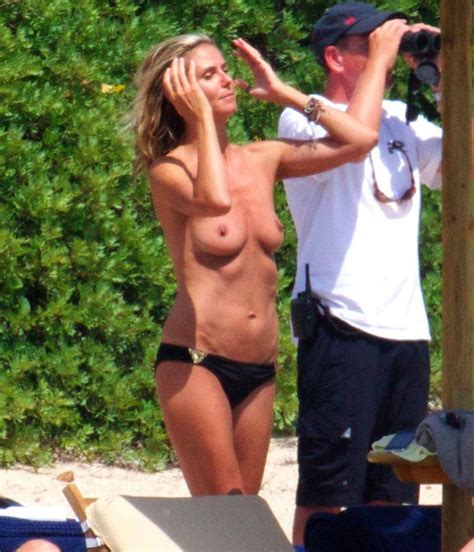 heidi klum topless on beach [ 6 new pics ]