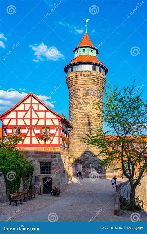 Courtyard Of Kaiserburg Castle In Nurnberg Germany Stock Image Image
