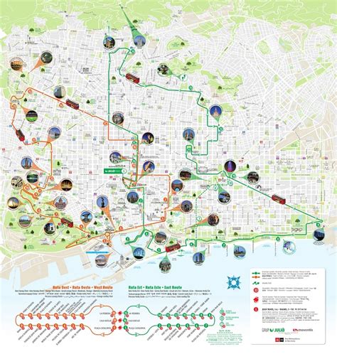 barcelona attractions map   tourist city tours map barcelona
