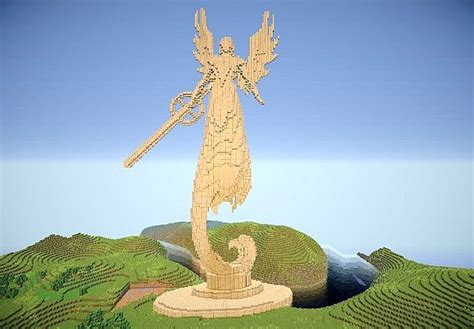 minecraft angel statue schematic  elven city minecraft statues pocket edition goddess
