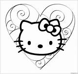 Kitty Hello Pages Coloring Color Print Kids Adults sketch template
