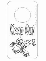 Door Monkey Coloring Pages Worksheets Keep Hanger Sign Printables sketch template