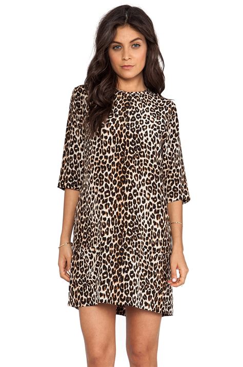 Equipment Marta Leopard Print Silk And Cashmere Knit Dress Natural