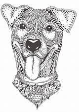 Mandala Dog Coloring Cute Drawing Pdf Dogs Book Kids Adult Ornamental Breeds Relaxing Create sketch template