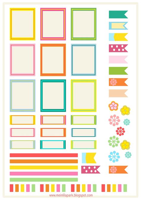 printable bright planner stickers ausdruckbare etiketten freebie