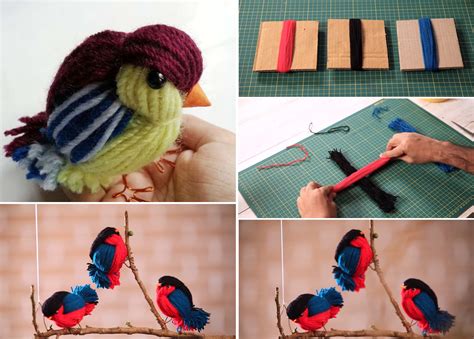 diy yarn birds tutorials