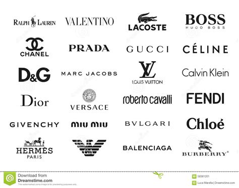fashion brands logos editorial photo illustration of