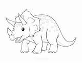 Colouring Dino Triceratops sketch template